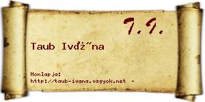 Taub Ivána névjegykártya